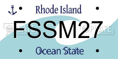 FSSM27 Rhode Island License Plate