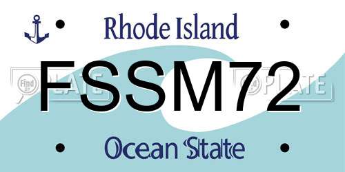 FSSM72 Rhode Island License Plate
