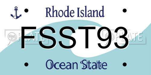 FSST93 Rhode Island License Plate