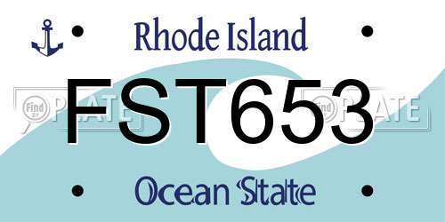FST653 Rhode Island License Plate