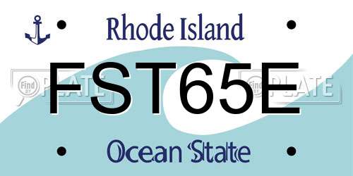 FST65E Rhode Island License Plate