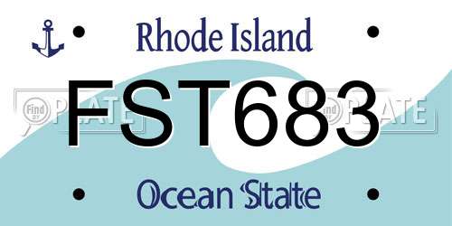 FST683 Rhode Island License Plate
