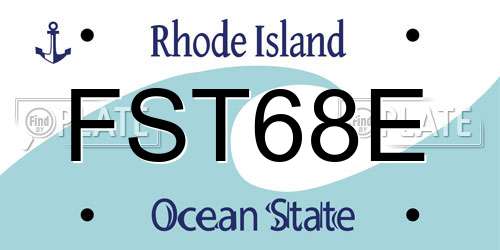 FST68E Rhode Island License Plate