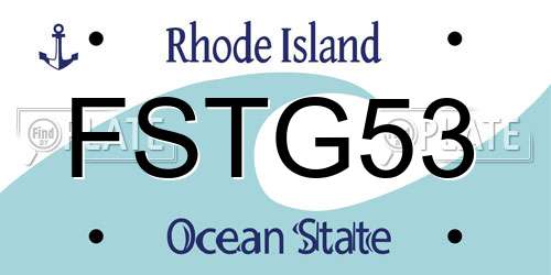 FSTG53 Rhode Island License Plate