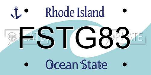 FSTG83 Rhode Island License Plate