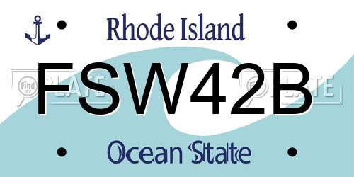 FSW42B Rhode Island License Plate