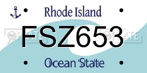 FSZ653 Rhode Island License Plate
