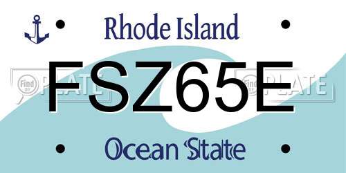 FSZ65E Rhode Island License Plate
