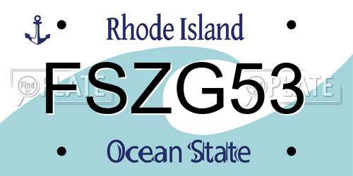 FSZG53 Rhode Island License Plate