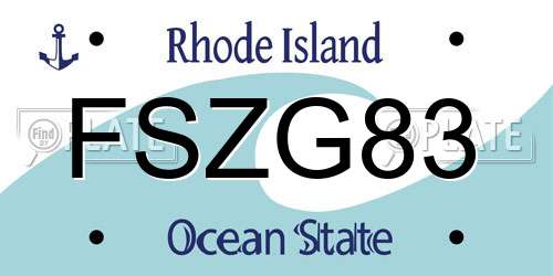 FSZG83 Rhode Island License Plate