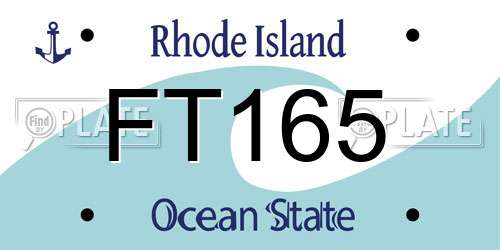 FT165 Rhode Island License Plate