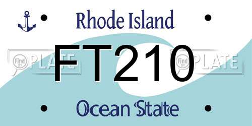 FT210 Rhode Island License Plate