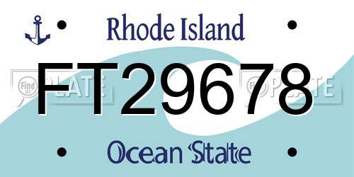 FT29678 Rhode Island License Plate