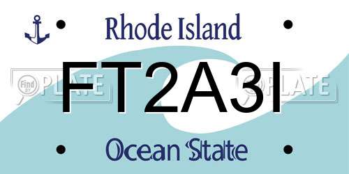 FT2A3I Rhode Island License Plate