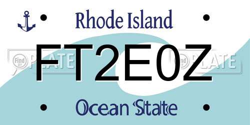 FT2E0Z Rhode Island License Plate
