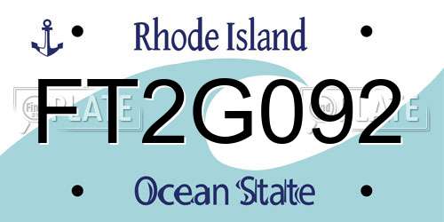 FT2G092 Rhode Island License Plate