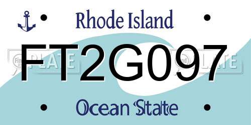 FT2G097 Rhode Island License Plate