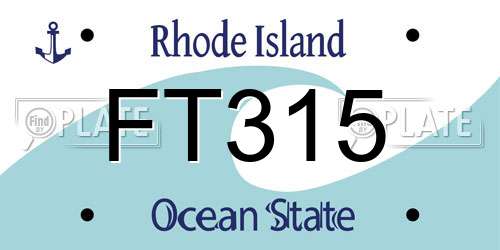 FT315 Rhode Island License Plate