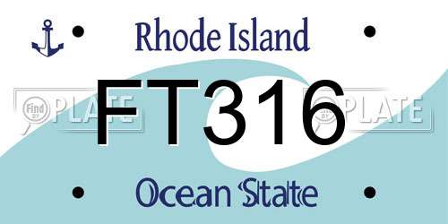 FT316 Rhode Island License Plate