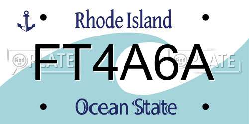FT4A6A Rhode Island License Plate