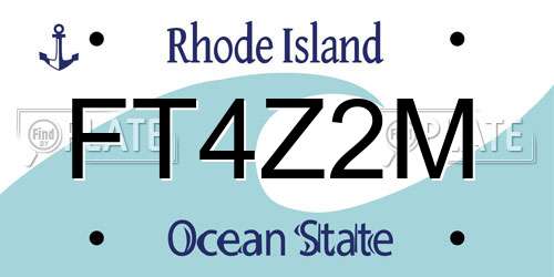 FT4Z2M Rhode Island License Plate