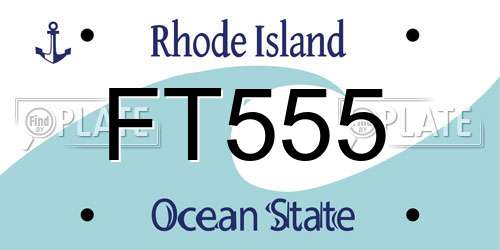 FT555 Rhode Island License Plate