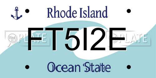 FT5I2E Rhode Island License Plate