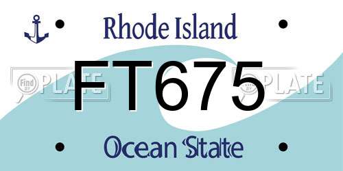 FT675 Rhode Island License Plate