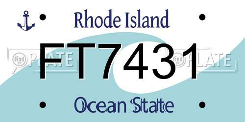 FT7431 Rhode Island License Plate