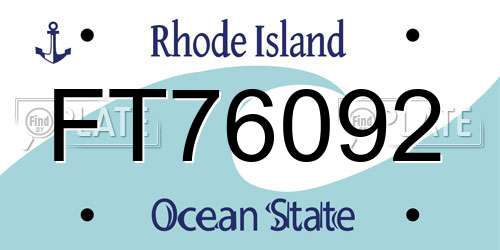 FT76092 Rhode Island License Plate