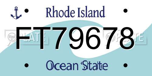 FT79678 Rhode Island License Plate