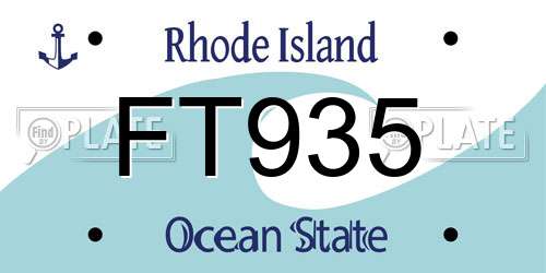 FT935 Rhode Island License Plate