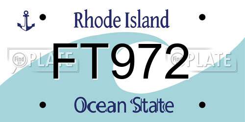 FT972 Rhode Island License Plate
