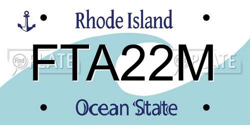 FTA22M Rhode Island License Plate