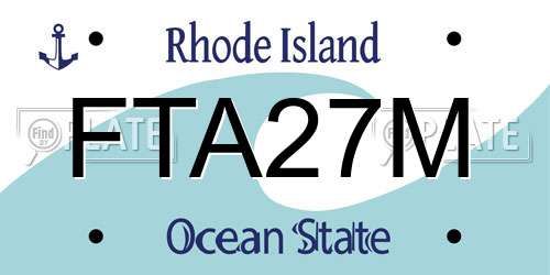 FTA27M Rhode Island License Plate