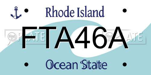 FTA46A Rhode Island License Plate