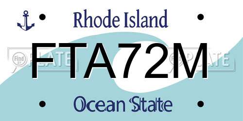 FTA72M Rhode Island License Plate