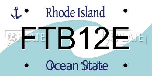 FTB12E Rhode Island License Plate