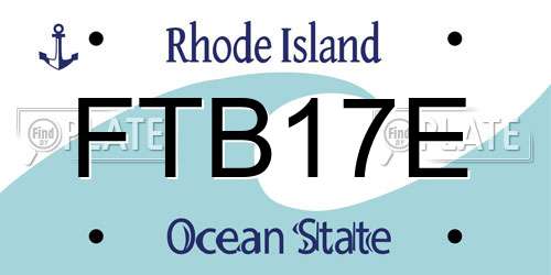 FTB17E Rhode Island License Plate