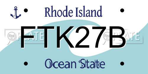 FTK27B Rhode Island License Plate