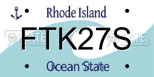 FTK27S Rhode Island License Plate