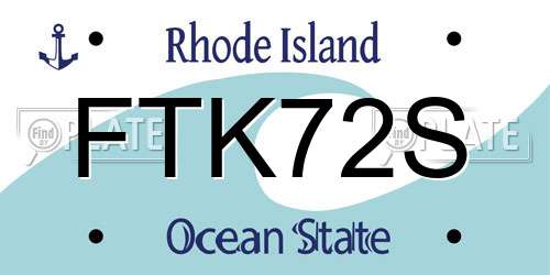FTK72S Rhode Island License Plate