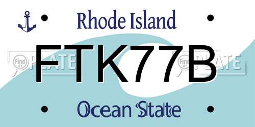 FTK77B Rhode Island License Plate