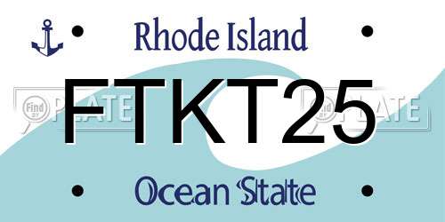 FTKT25 Rhode Island License Plate
