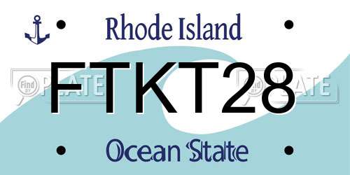 FTKT28 Rhode Island License Plate