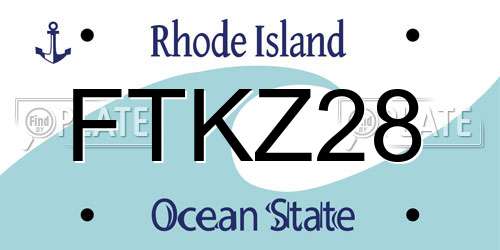 FTKZ28 Rhode Island License Plate