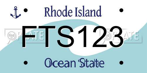 FTS123 Rhode Island License Plate