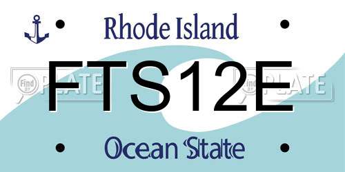 FTS12E Rhode Island License Plate