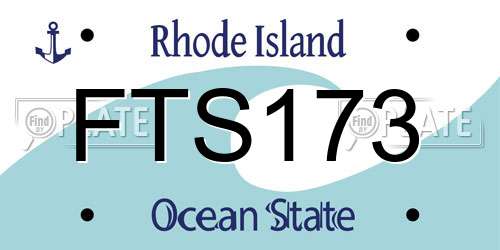 FTS173 Rhode Island License Plate