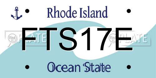 FTS17E Rhode Island License Plate